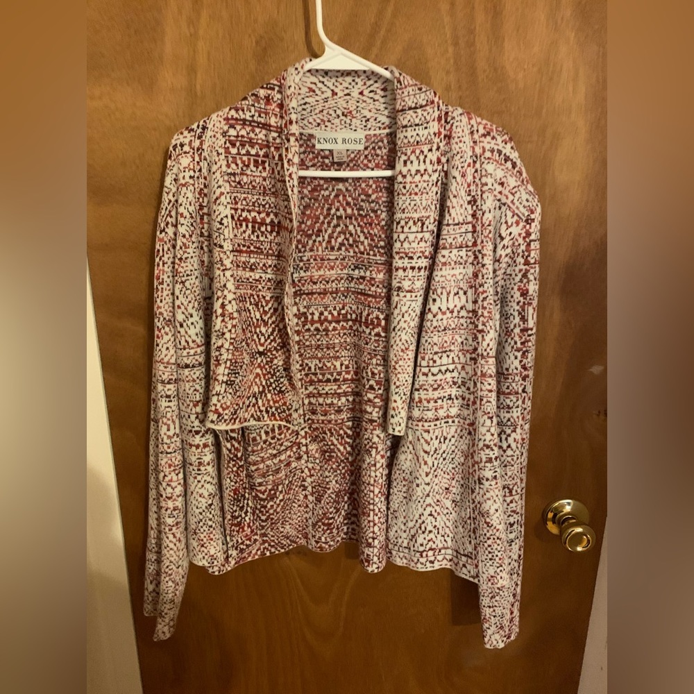 NWOT Knox Rose XL DRAPEY JACQUARD SWEATER in all rusty colors mixed Women’s